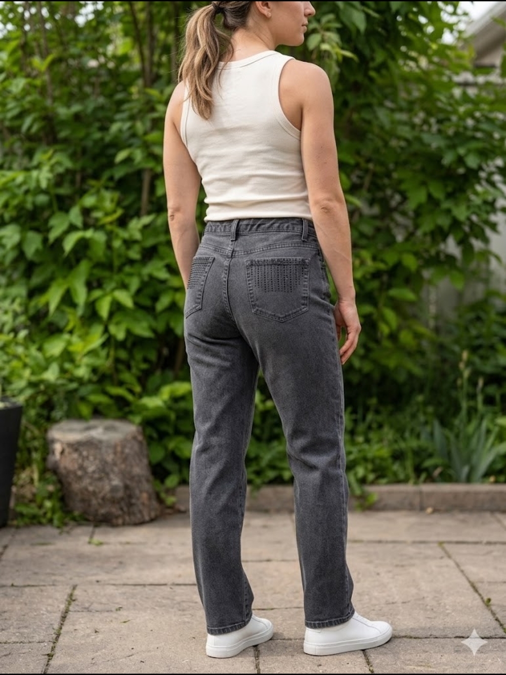 Embellished Jones New York Lexington Straight Leg Jeans
